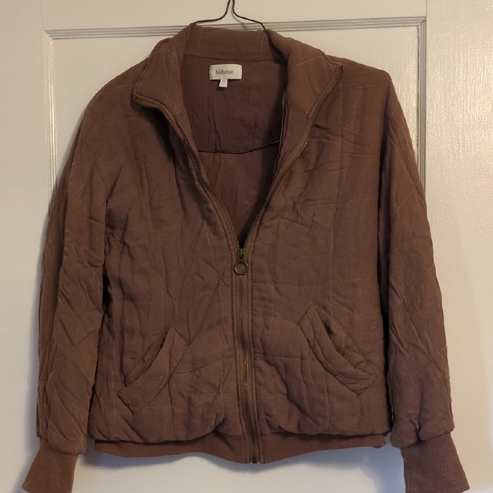 bohme Quilted Purple Brown Jacket Medium